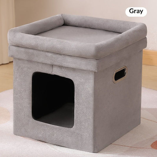 Foldable Cat Bed For All Seasons Sisal Scratching Mat Double-Layer Pet Nest