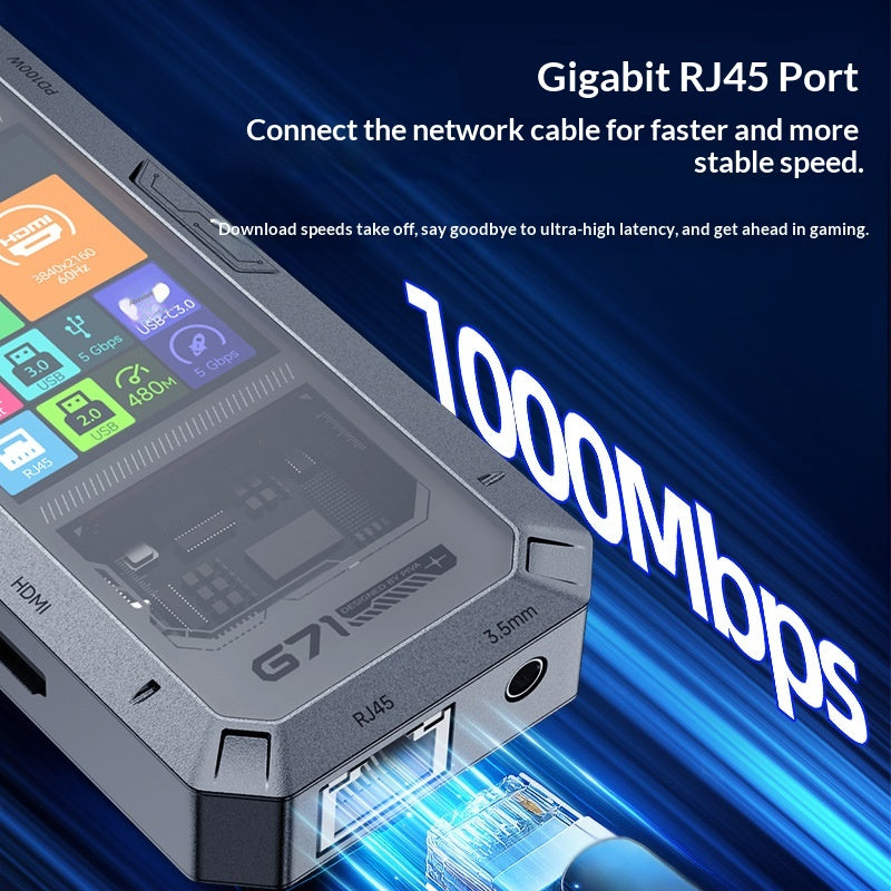 G71 Smart 4K60Hz High-Speed Splitter With Screen And Gigabit Ethernet Port