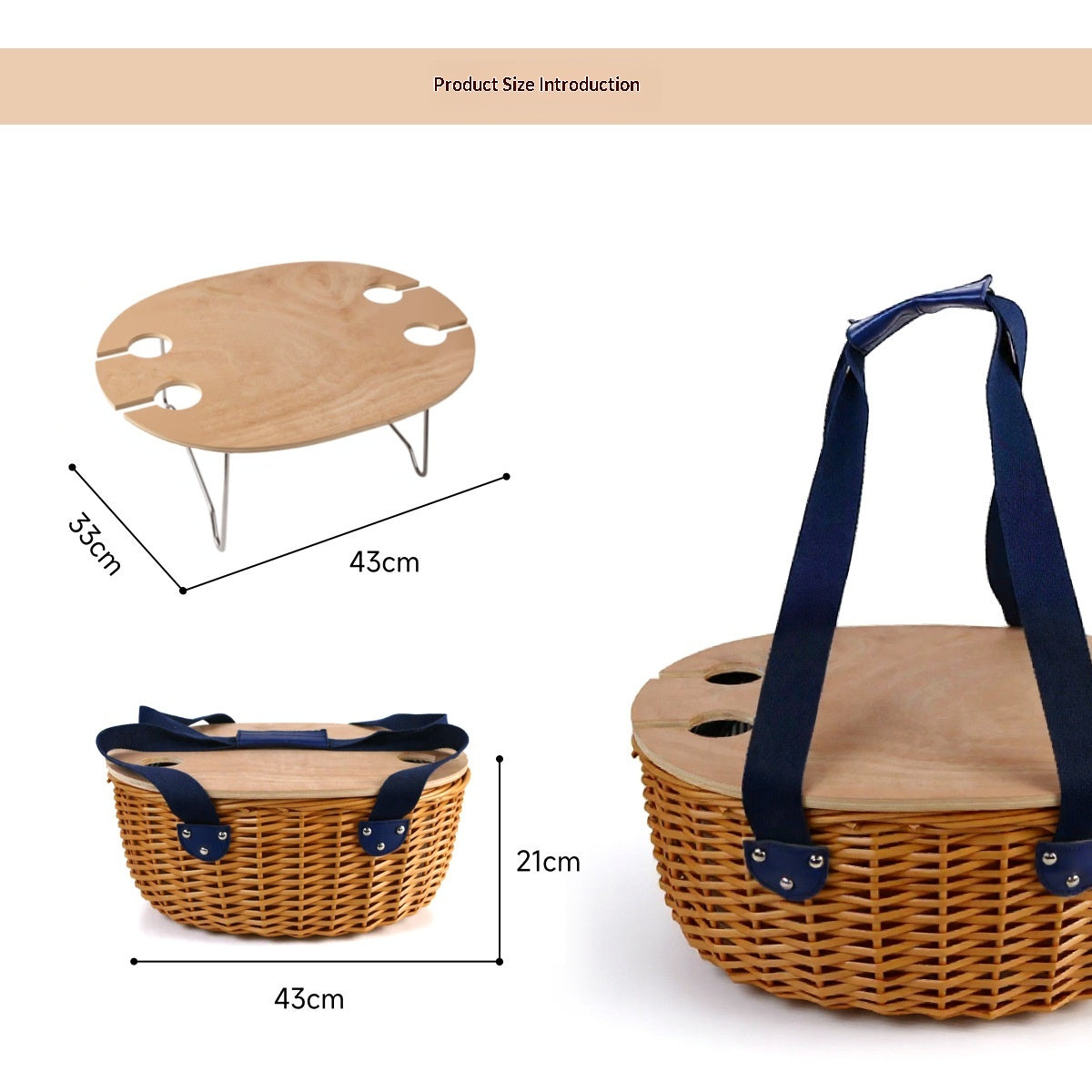 Outdoor Cutlery Picnic Basket American Style