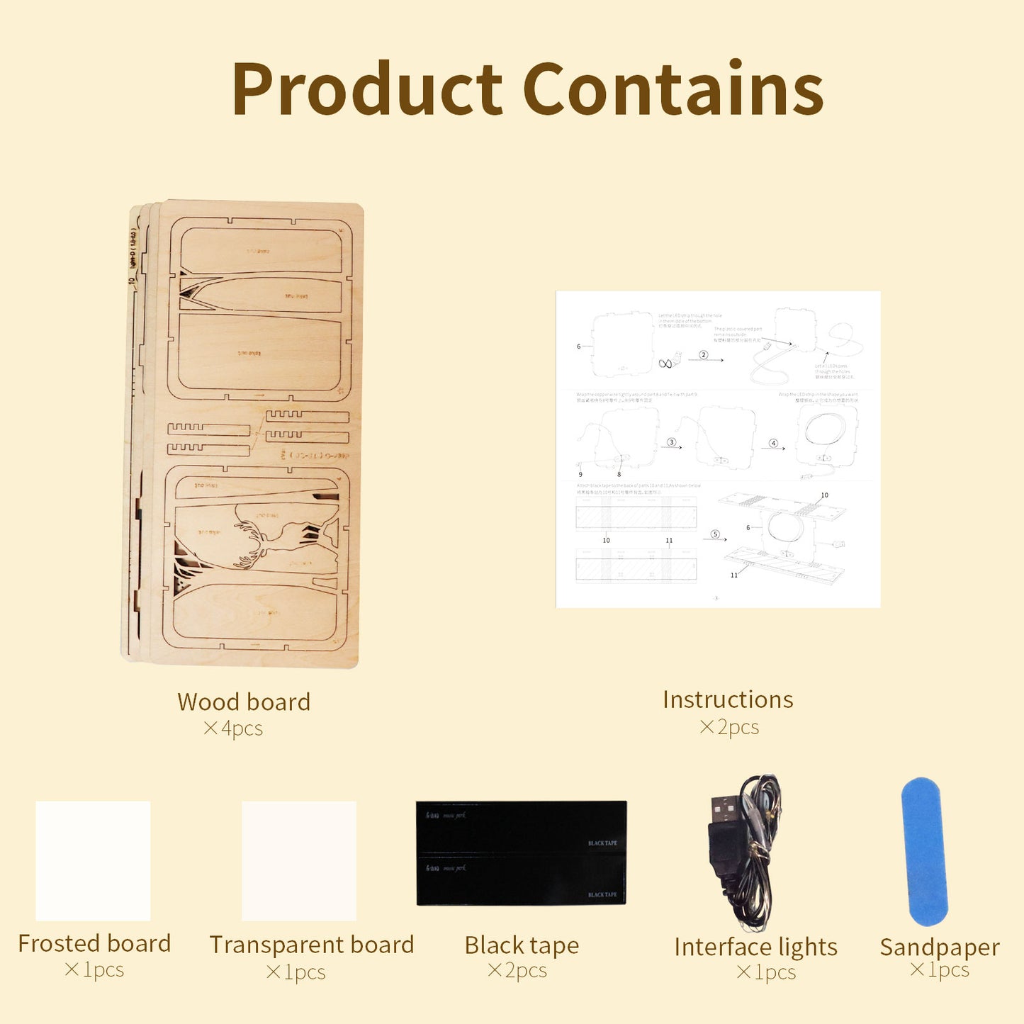 Sales Are Prohibited On The TEMU And SHEIN -MUSIC PARK 3D Wooden Puzzles Elven Deer Model Kit Night Lights Desk Decorations Birthday Christmas Gifts For Women Age14