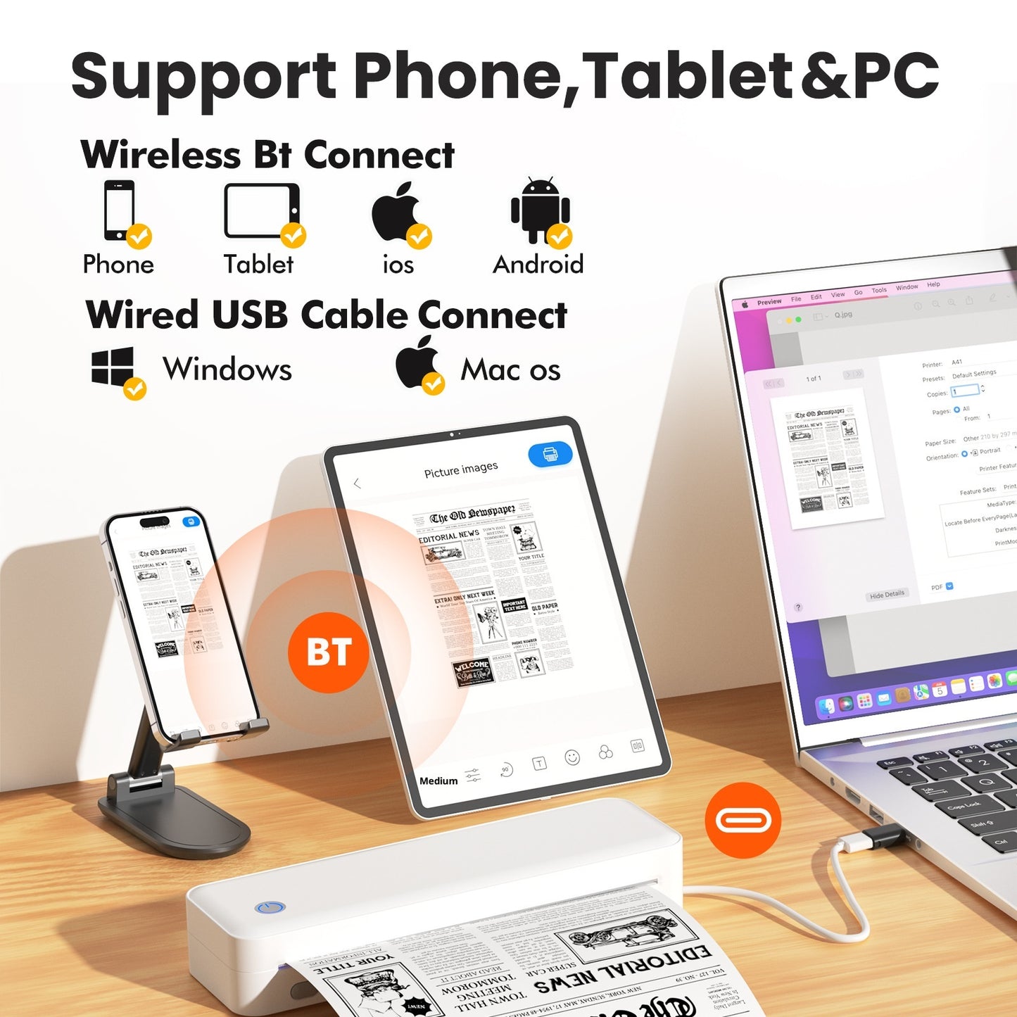 Home Thermal Wireless Bluetooth Smart Portable Printer