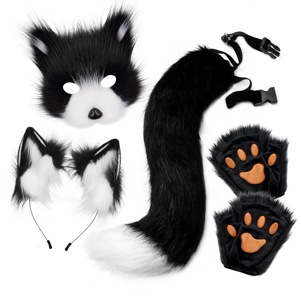 Halloween Plush Fox Mask Set Cosplay Accessories