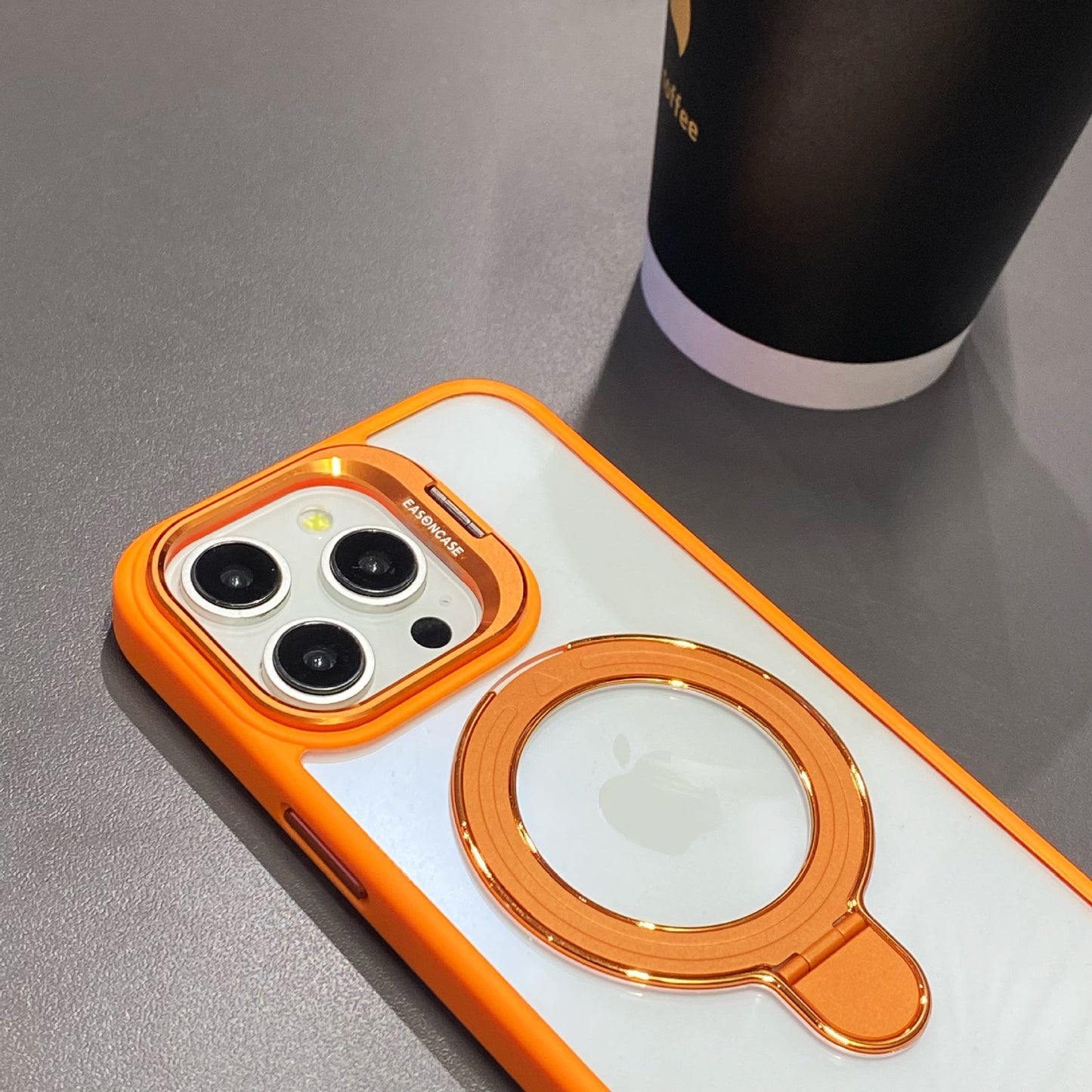 Simple Magnetic Charging Double Bracket Phone Case