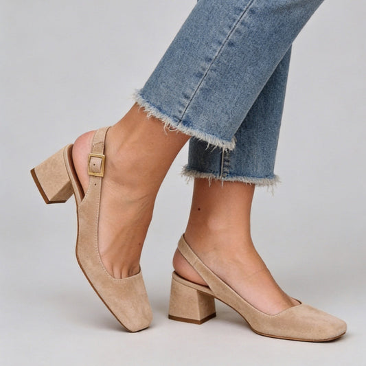 Women's Pointed Toe Slingback High Heels - One Strap Sandals for Large Sizes 40-43 Spring Summer Fashion Footwear