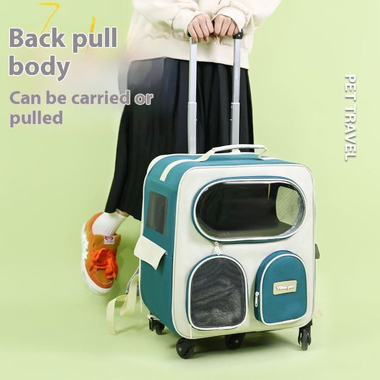 Pet Carrier Backpack Trolley For Cats And Dogs