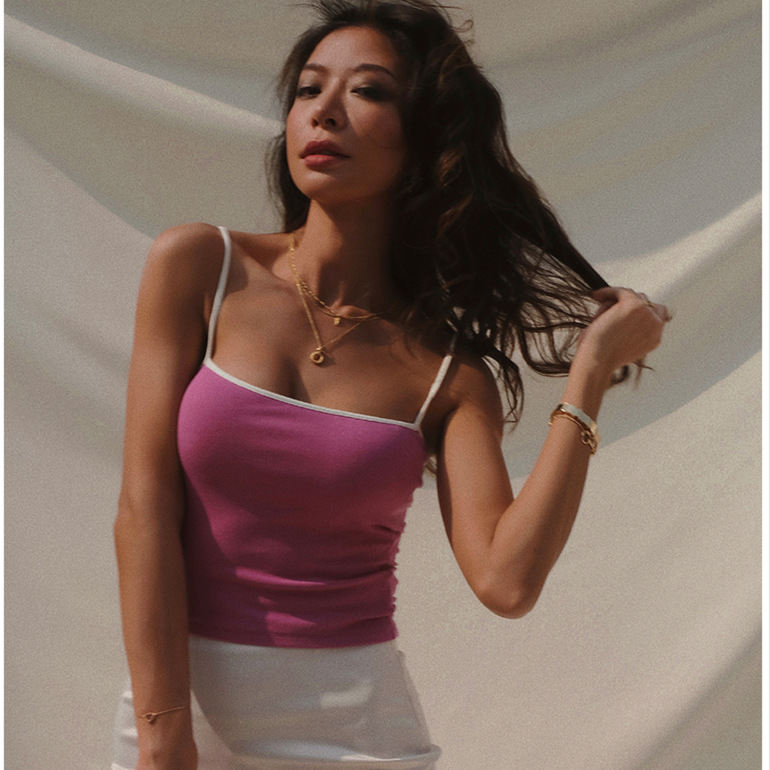 Women's Fashion Casual Color Clash Yoga Camisole