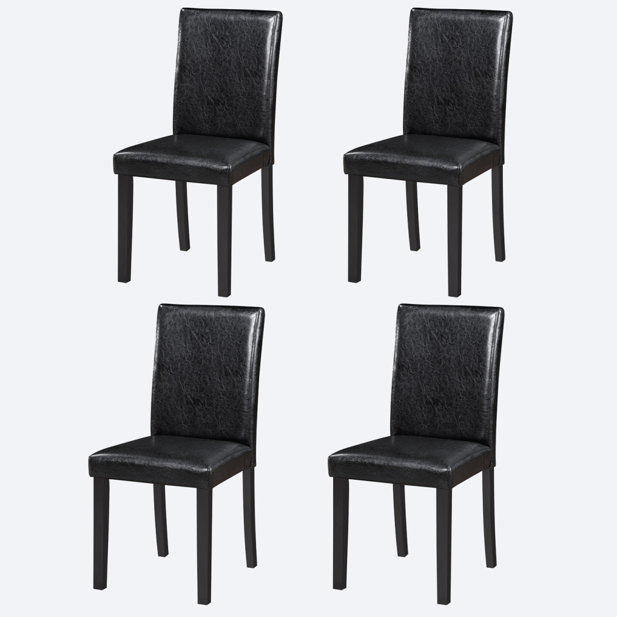 Dining Chairs set for 4, Kitchen Chair with Padded Seat, Side Chair for Dining Room, Black