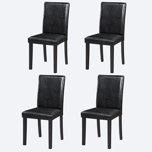 Dining Chairs set for 4, Kitchen Chair with Padded Seat, Side Chair for Dining Room, Black
