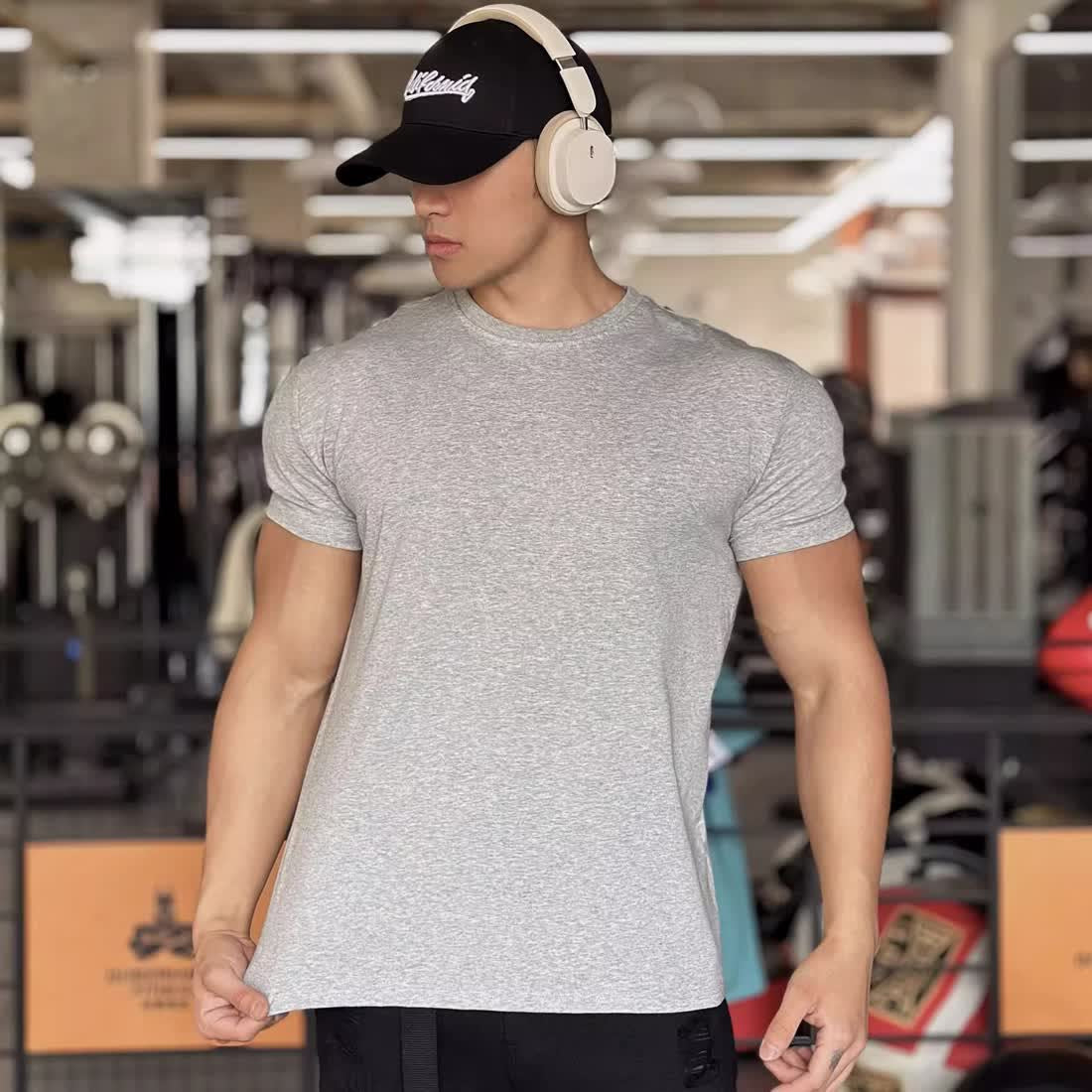 Sports Fitness Clothes Closed Short-sleeved T-shirt Men