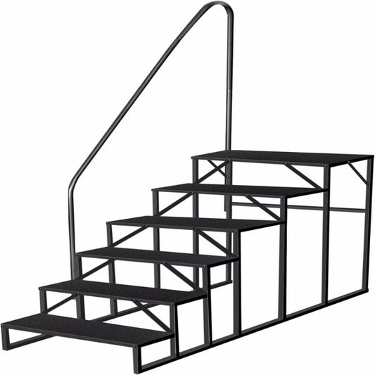 RV Stairs 6 Step Ladder,RV Steps Anti-Slip,Hot Tub Steps With Handrail,660 Lbs RV Ladder For 5th Wheel RV,Mobile Home Stairs