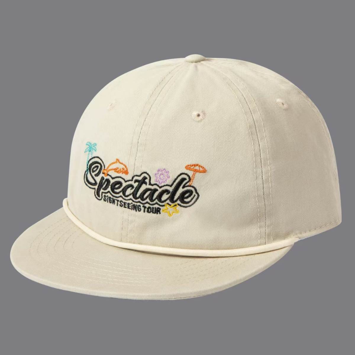 Vacation Style Washed Vintage Embroidery Lettered Banded Rope Brimmed Baseball Cap Suitable For Seaside Trips, Commuting And Travel.