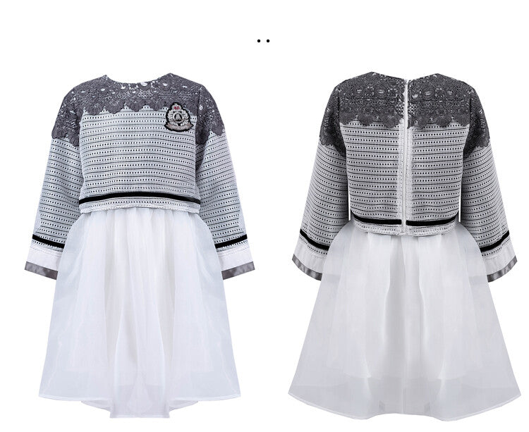 Girls Fashion Loose Fit Top & Dress Set Two-Piece Outfit - Spring