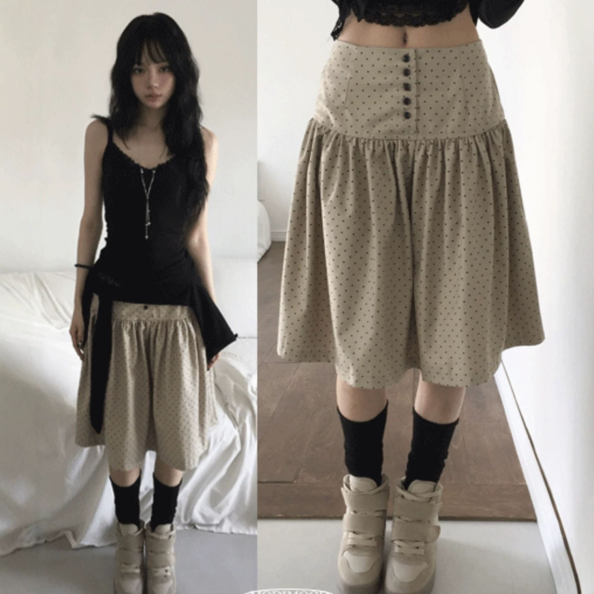 Korean-style Sweet And Versatile Polka-dot Age-reducing Skirt