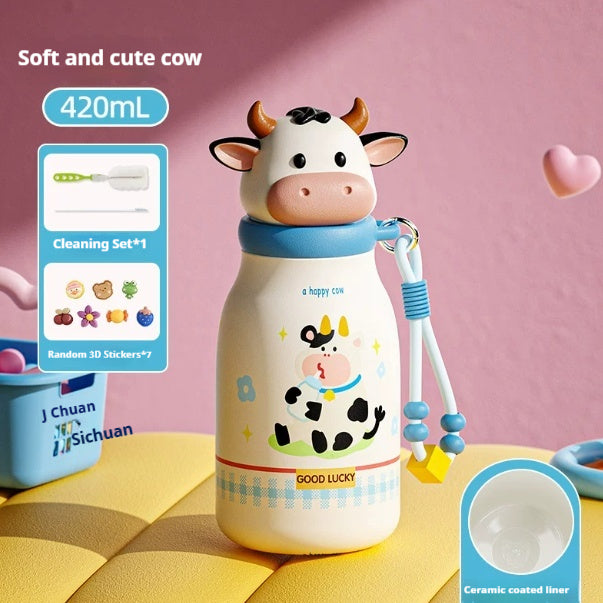 Ceramic Straw Mug for Women - Cute Drinking Cup with Lid and Straw for Home Office Use