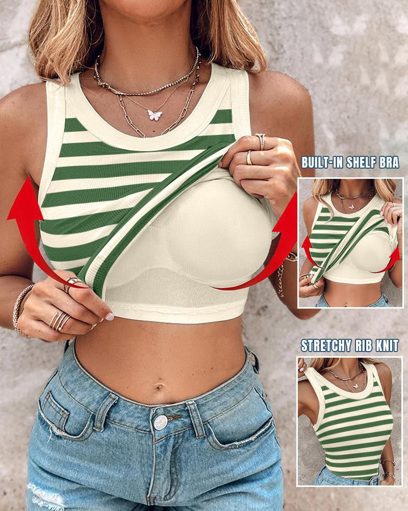 Best-selling European-style Summer Camisole With A Round Neckline And Built-in Bra