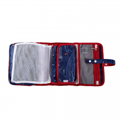 Makeup Travel Bag Cosmetic Storage Bag Hanging Toiletry Wash Organizer Pouch AU AF8218-navy Map-700019