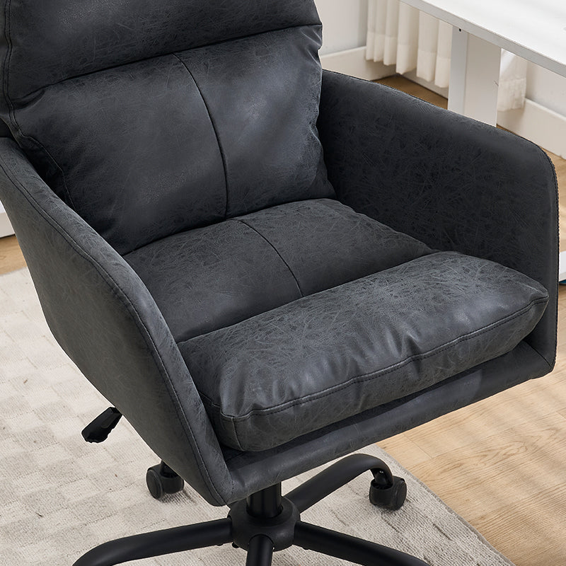 Artificial Leather, PU Leather, Black Base, Adjustable In Height, Suitable For Office, Bedroom, Dressing Table And Other Environments. An Office Chair.Black