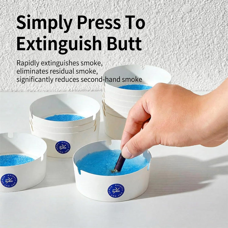 25pcs Disposable Ashtrays,Disposable Ashtrays For Cigarettes With Water Foaming Sand Base, Odor Control, Portable Ashtray For Home, Office, Car, Camping
