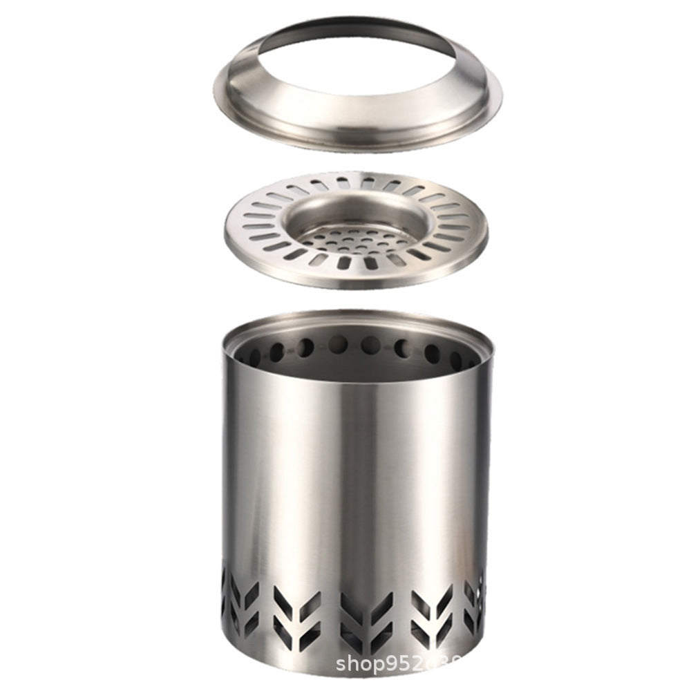 13cm Outdoor Camping Smokeless Wood Stove Stainless Steel Stove Portable Campfire Stove Courtyard Heating Stove In Stock
