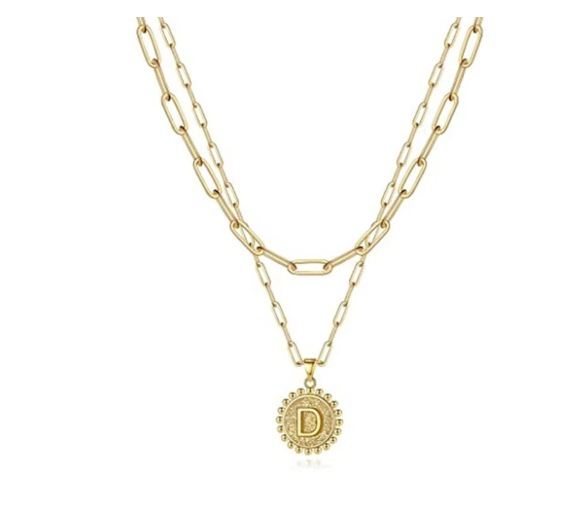 Letter Accessories Double-layer Round Zinc Alloy Necklace