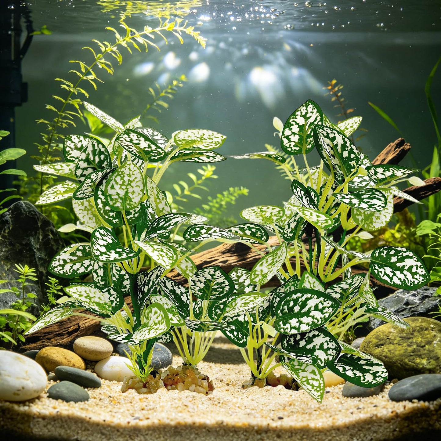 Silk Aquarium Plants 2-Pack, 8.6-inch Artificial Aquarium Silk Plants -  Simulated Fish Habitat Decor, Safe Silk Plants For Aquariums Fish Fishbowl