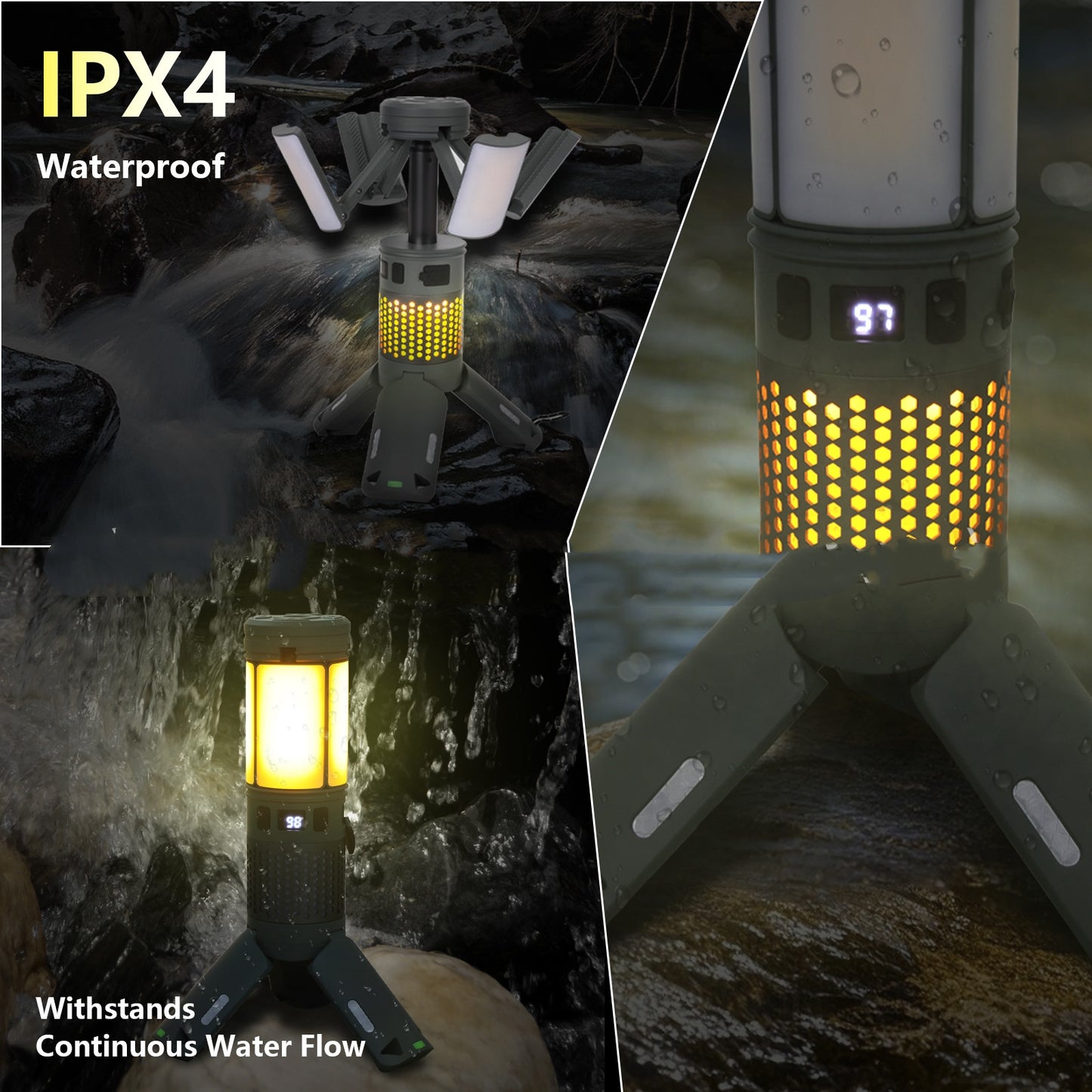 Outdoor Multifunctional Telescopic Folding Camping Lantern Charging Atmosphere