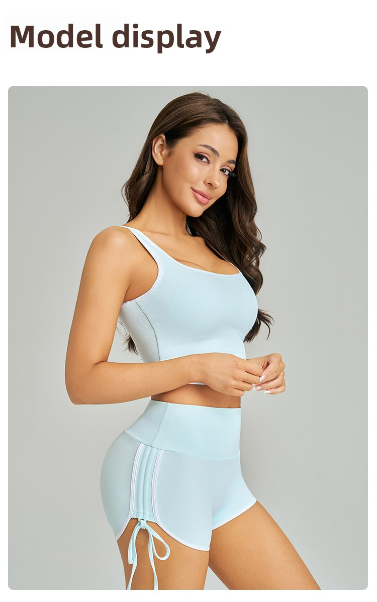High-end Textured Ribbed Tight Activewear Set With Cool-touch Dopamine Styling For Yoga, Running And Fitness Workouts