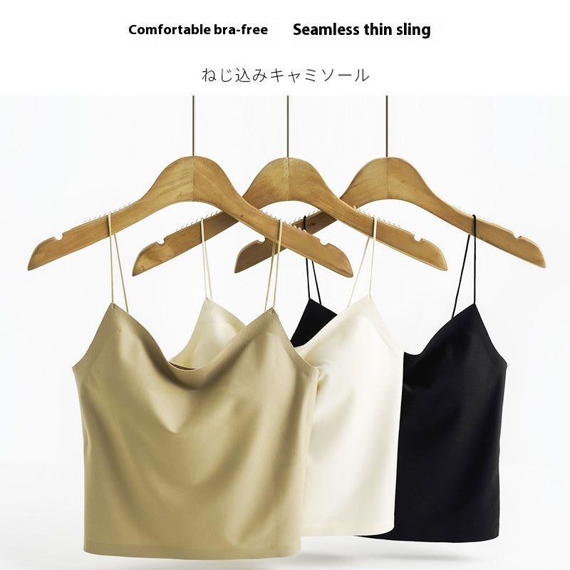 Close-fitting Beauty Back Sunderwear-free Camisole With Chest Pad Spaghetti Strap Breathable