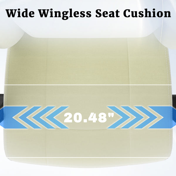 Ergonomic Gaming Chair, Video Game Chair With Massage Lumbar Support And Footrest, Height Adjustable Fabric Computer Chair With Pocket Spring Cushion, White