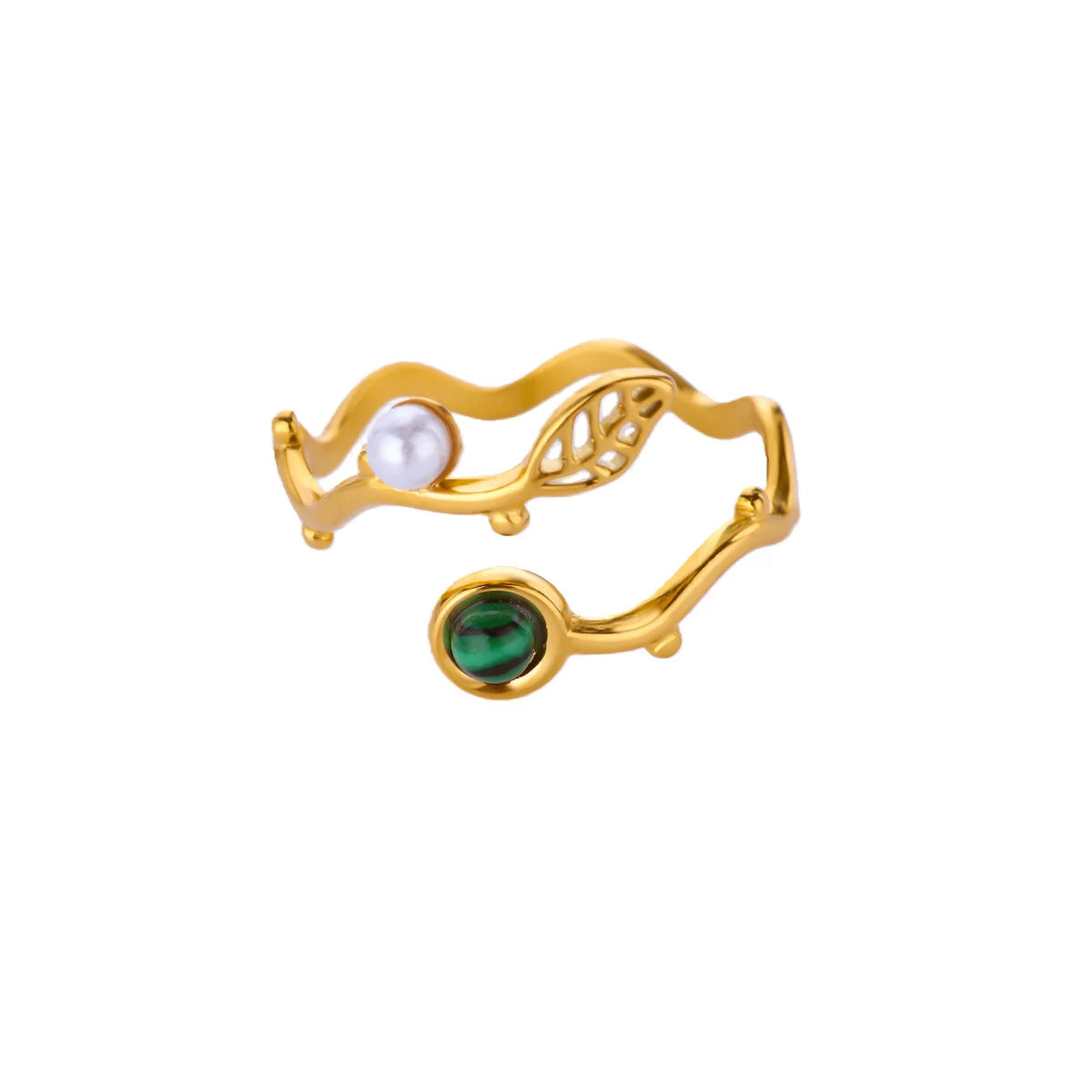 Stylish Open Geometric Ring Romantic Faux Pearl Heart Female Decor