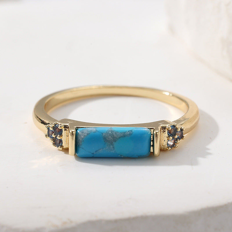 Turquoise Gold Fashion Ring For Men