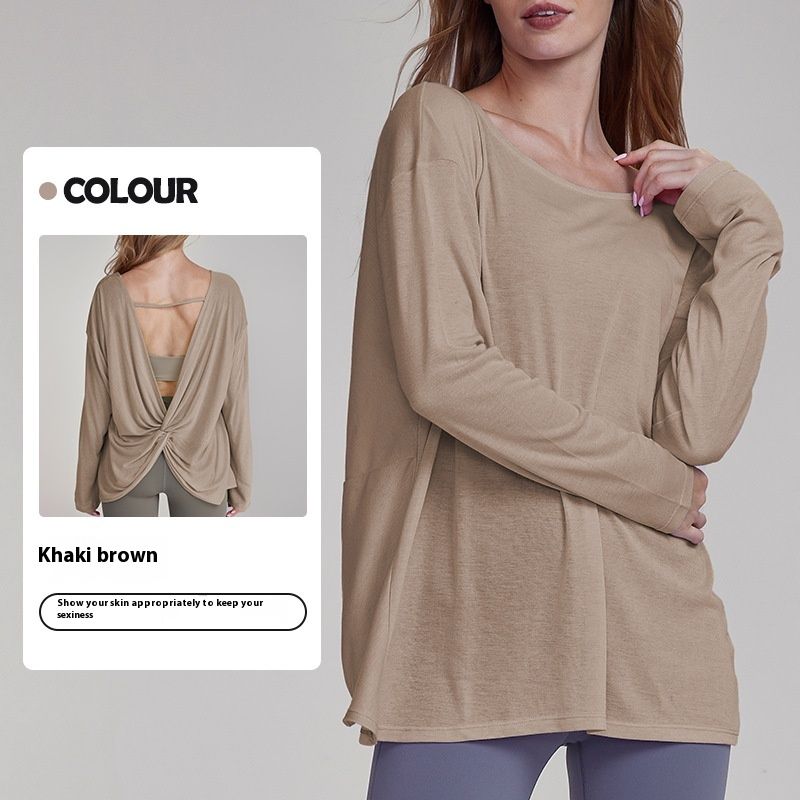 Autumn New Yoga Blouse Women's Loose Back Casual