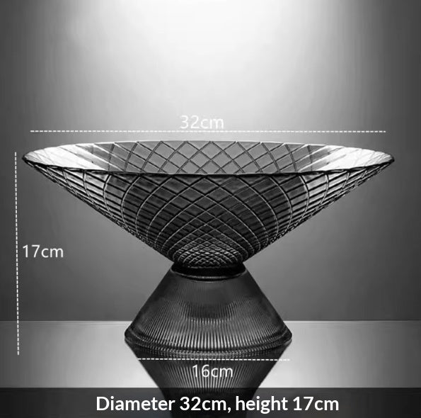 High-end Light-luxury Tea Table Snack And Candy Tray Dried Crystal Glass Fruit Bowl