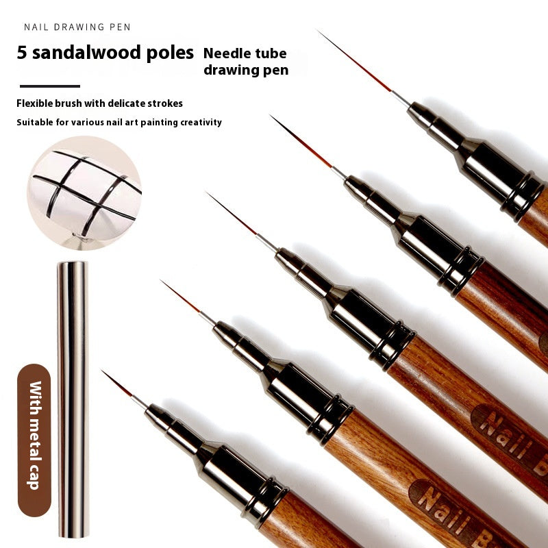 Wooden Rod Cable Painted Blooming Nail Beauty Line Drawing Pen