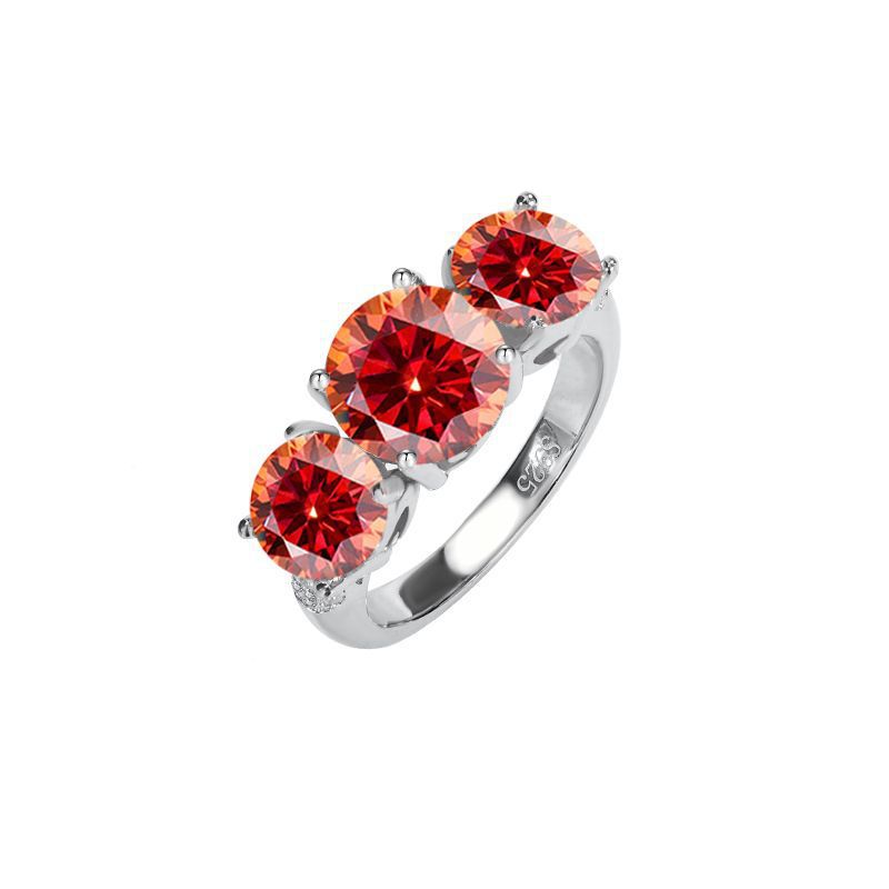 Moissanite Women's Ring High-end Silver Jewelry Accessories