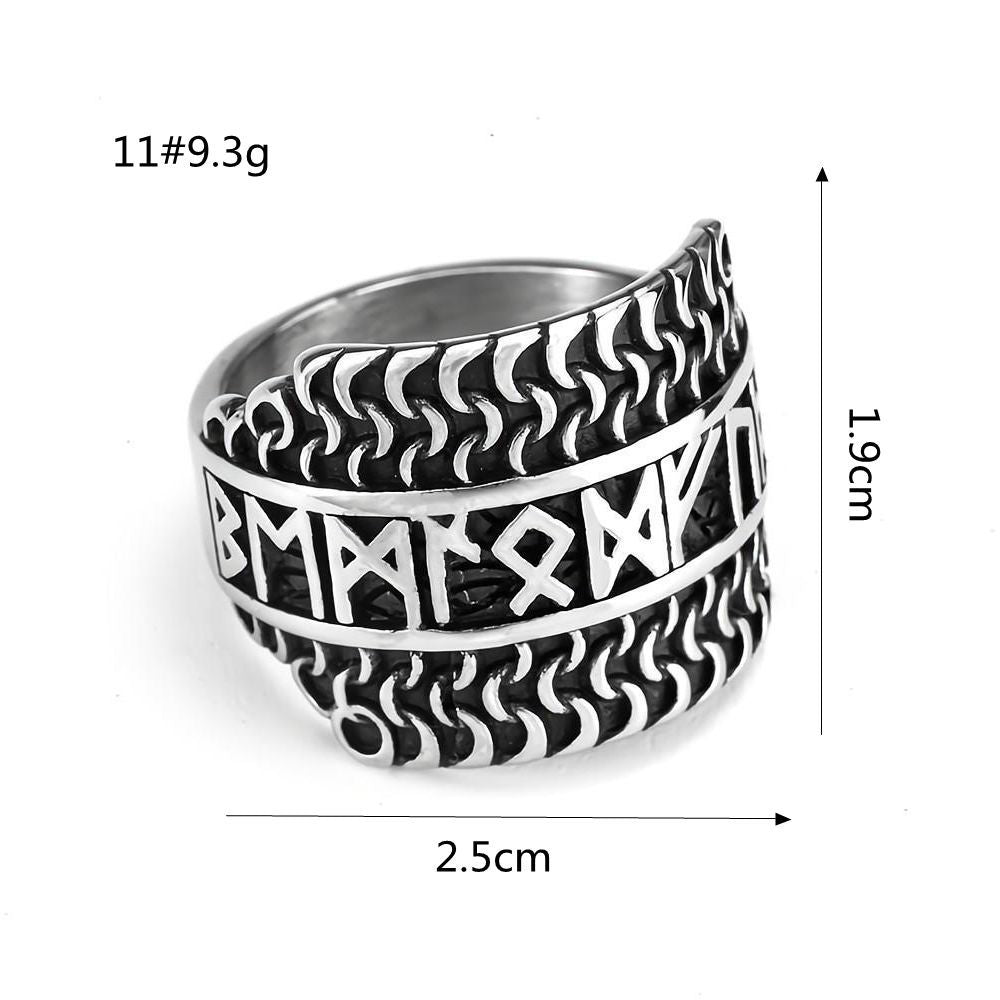 Personalized Rune Viking Mens Fashion Ring