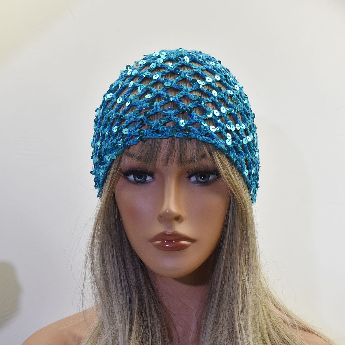 New Hollowed-out Solid-color Cotton Thread Hair-tie Fishnet Head Cap