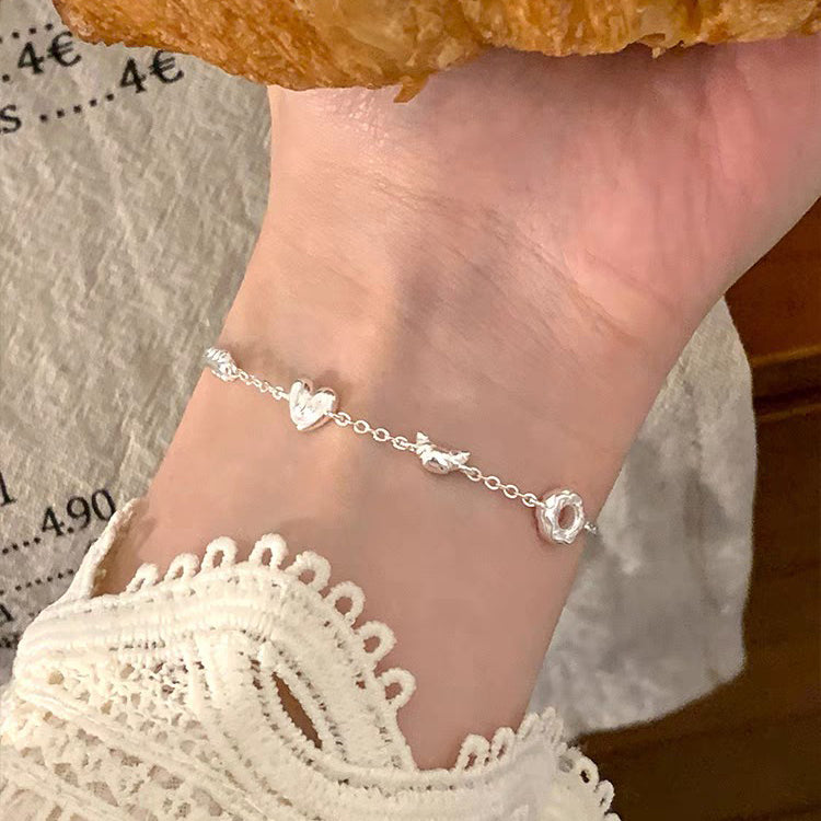 1pc 999 Sterling Silver Bakery Charm Bracelet, Cute Food Themed Style, Perfect For Daily Wear And Valentine's Gift