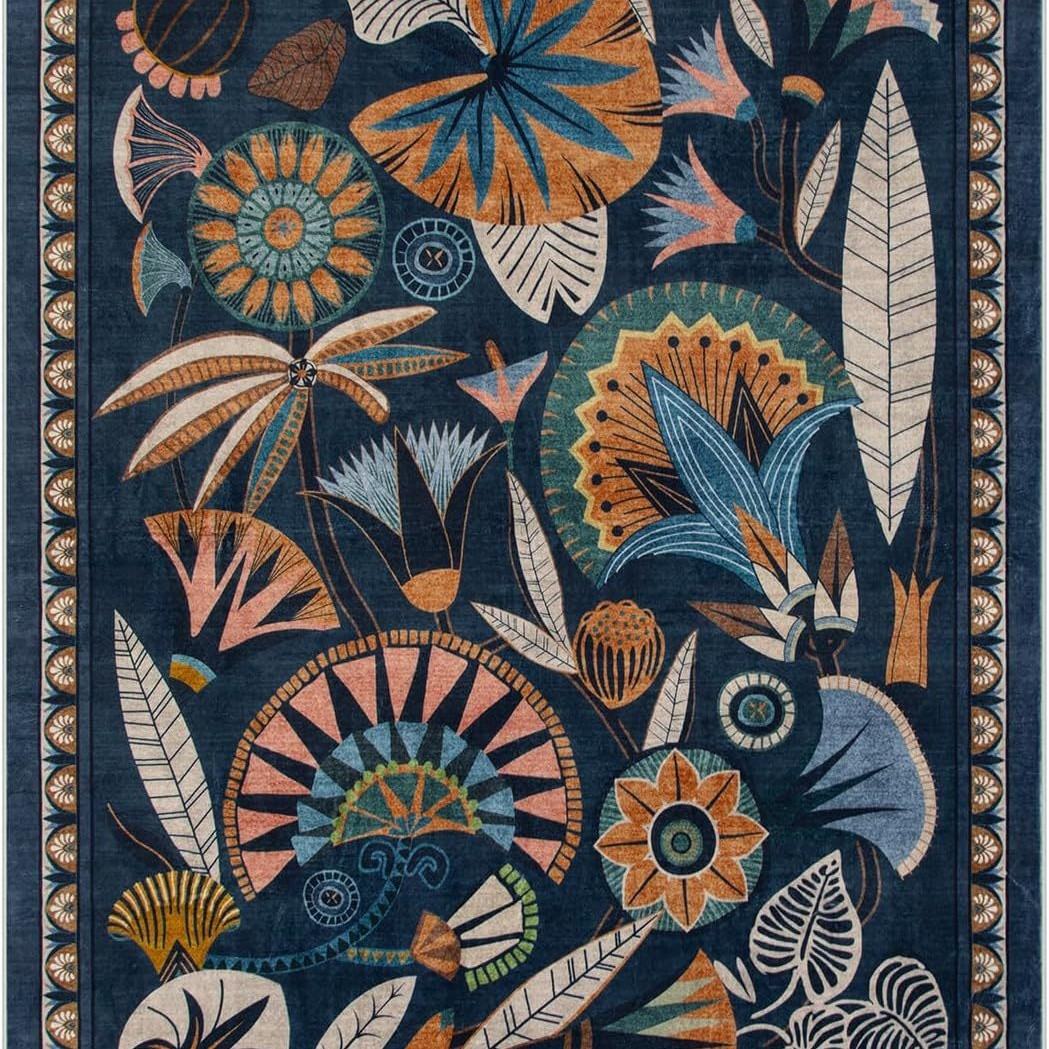 Flower Crystal Velvet Stain-resistant Easy-care Bedroom Living Room Carpet