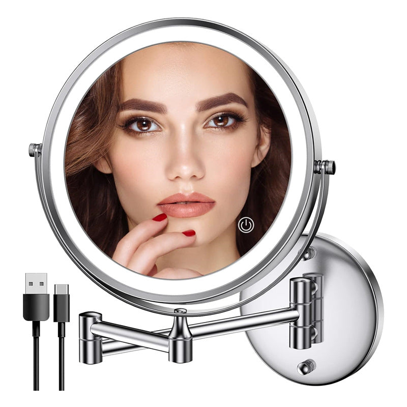 8-inch Bathroom Makeup Mirror Wall-mounted Folding Mirror