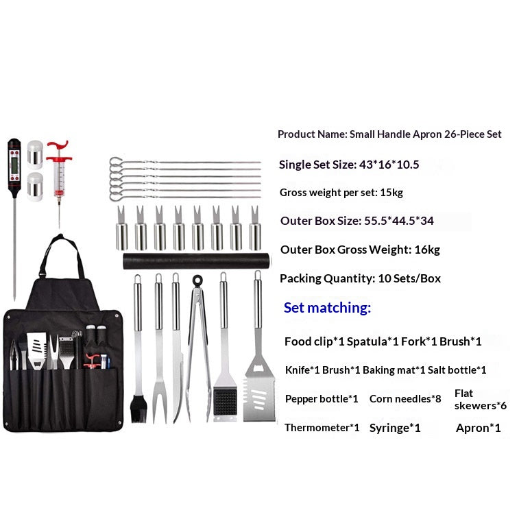 Barbecue Tool Outdoor BBQ Set 26-Piece Includes Apron Grilling Tools And Knives