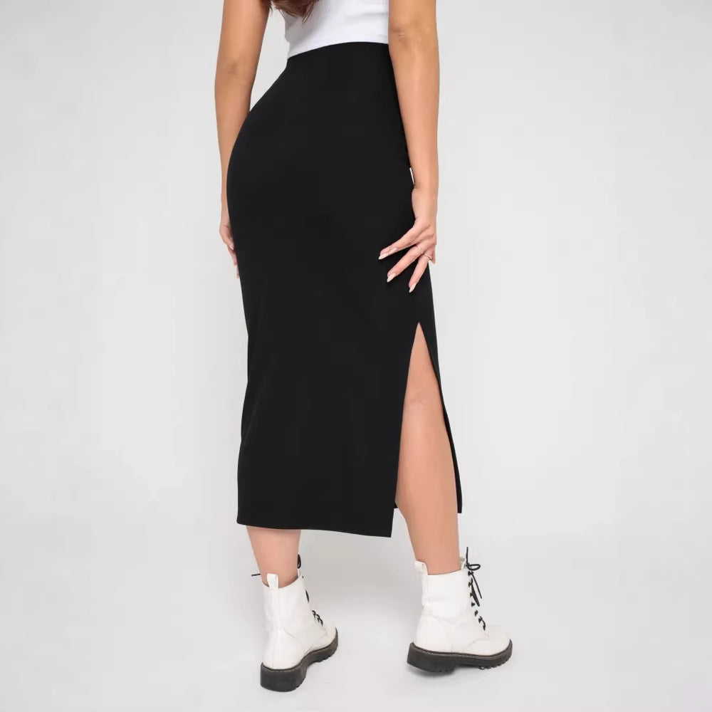 Solid-color Womens Skirt High-waisted Body-huggi Spring Style