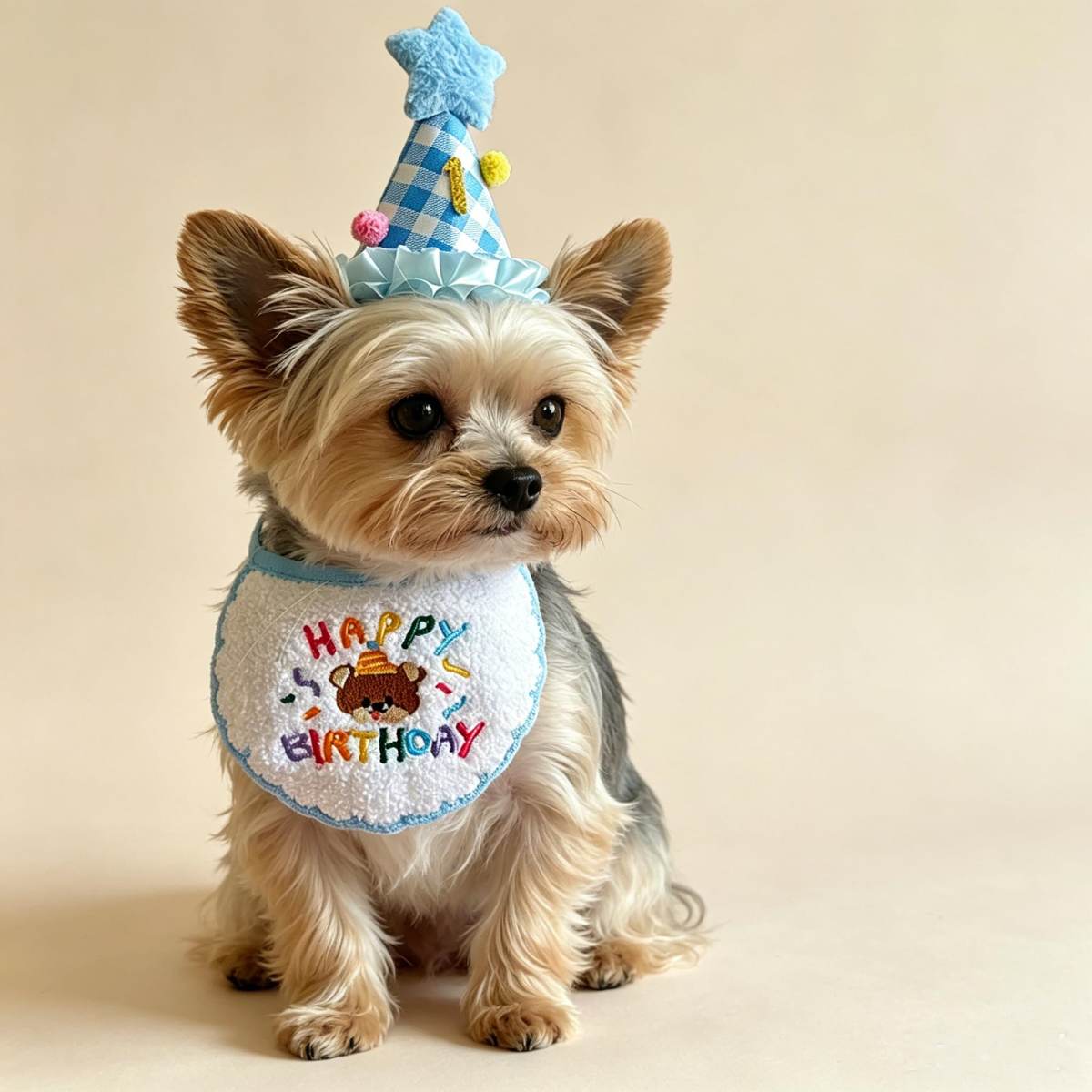 Cat Birthday Party Supplies, Cat Birthday Hat With Number And Star, Embroidered Happy Birthday Bandana For Kitten Cats Small Dogs Decorations, Photo Prop Gift Outfit For Pet Birthday Celebration