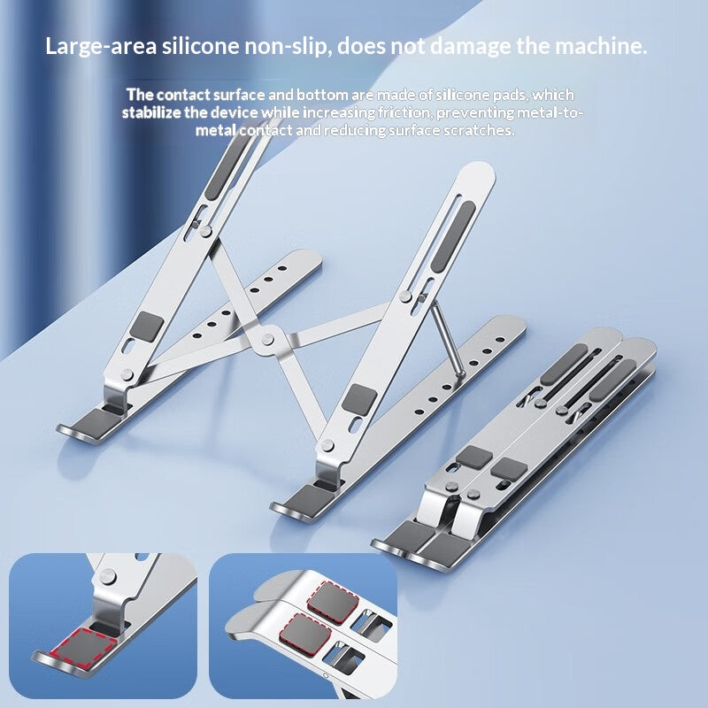 New Laptop Stand With Adjustable And Foldable Height, Aluminum Alloy Bracket With Cooling Fan