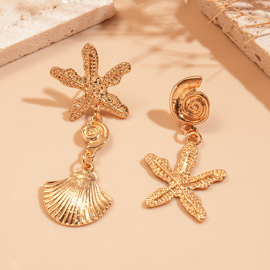 Crinkled Texture Leaf Earrings - Bold Exaggerated Irregular Studs, Unique Fashion Statement Jewelry