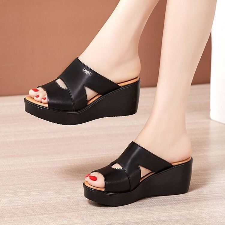 Womens Platform Thick-Soled Non-Slip Waterproof Outdoor Slippers
