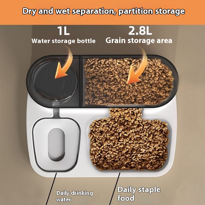 Cat Automatic Pet Feeder Water Dispenser Large Capacity Drinking Water Feeding