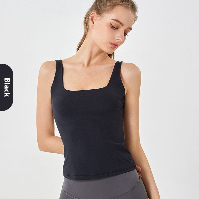 U-neck Sleeveless Double-layer Cloud Soft Fitness Vest