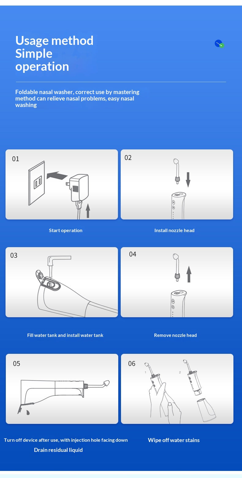 High-frequency Pulse Nasal Irrigator For Adultselectric Portable And Convenient For Home Or On The Go
