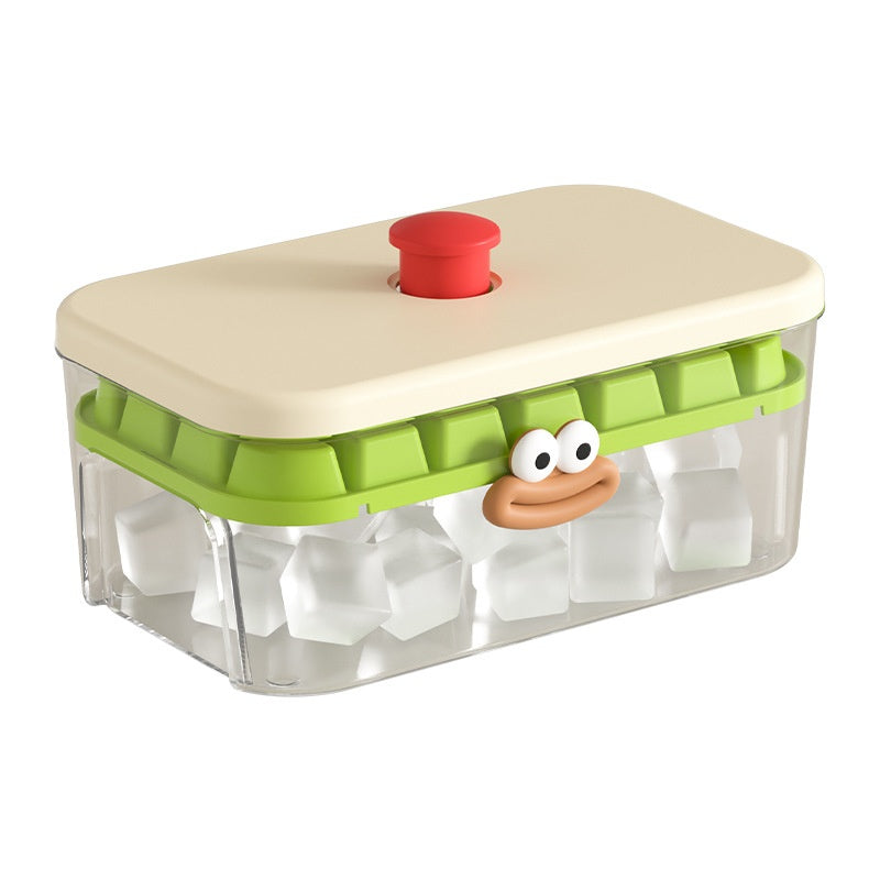 Household Food-Grade Double-Layer Press-Style Large-Capacity Ice Cube Tray With Lid